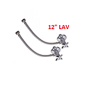 JUEGO LAVABO 2 LLAVES ANGULARES Y MANGUERA 12"  FV (E262.04 DHCR)