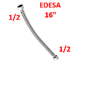 MANGUERA LAVABO / CONEXION-ANGULAR 16"  1/2 X 1/2 EDESA