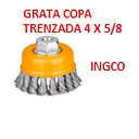 GRATA COPA TRENZADA 4 X 5/8 INGCO (UWB21001)