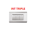 INTERRUPTOR TRIPLE 125/250V PLATEADO AQUA MAVIJU