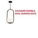 LAMPARA COLGANTE ESFERICA OVAL DORADO MATE (IL010749)