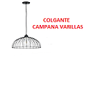 LAMPARA COLGANTE CAMPANA VARILLAS NEGRO (IL010757)