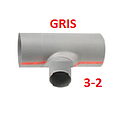 TEE 75MM - 50MM GRIS / PLOMO