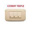 CONMUTADOR VETO PLATA BEIGE / 3 SERVICIO