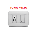 TOMA + INTERRUPTOR  VETO PLATA BLANCO