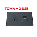 TOMACORRIENTE MIXTO 2USB + TOMA PREMIUN NEGRO
