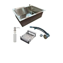 FREGADERO PLT 1 POZO 60 X 46 X 20 ELEGANZA C/ CANASTA (LS-646SHBP)