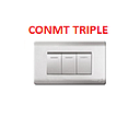 [CONMU-601] CONMUTADOR TRIPLE 125/250V PLATEADO AQUA MAVIJU (10 años garantía fab)