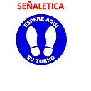 [SE-040] SEÑALETICA ESPERE SU TURNO P/PISO REDONDA 35 CMTS