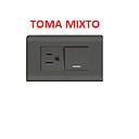 [TOMACO-602] TOMACO + INTERRUPTOR 125/250V NEGRO AQUA MAVIJU