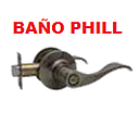 [CERRADURA-665] CERRAD.PHILLIPS BAÑO BRONCE ANTIGUO MANIJA (11760)