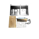 [FREGADERO-504] FREGADERO 2 POZOS 80X50X23 SATINADO ELEGANZA (TABLA DE PICAR, JABONERA) (GR-8045T-ST)