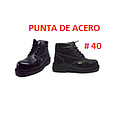 BOTA CUERO STRONG # 40 P/ACERO BOTIN-NEGRO
