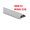 CANALETA PISO 60X13 SIN ADHESIVO CON DIVISION GRIS DX (2MTS)