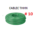 CABLE FLEXIBLE # 10 CABLEC ECON. THHN-FLEX VERDE  -  100 MTS