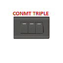 CONMUTADOR TRIPLE 125/250V NEGRO AQUA MAVIJU (10 años garantía fab)