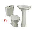 KIT BLANCO INODORO ROMA/PUSH BOTON +LAVABO ROMA/ PEDESTAL FV