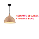 LAMPARA COLGANTE DE CUERDA CAMPANA BEIGE (IL010719)
