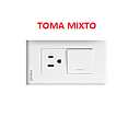 TOMACO + INTERRUPTOR 125/250V BLANCO AQUA MAVIJU