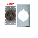 TOMA 220 EATON DE 50A / C/PLACA  -  P/CAJETIN