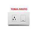 TOMA + INTERRUPTOR  VETO PREMIUN BLANCO
