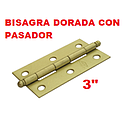 [BISA-121] BISAGRA DORADA PASADOR 3"   (UN PAR)