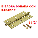 [BISA-151] BISAGRA DORADA PASADOR C/TOR. 11/2"   (UN PAR)