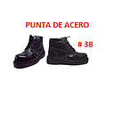 [BOTA-400] BOTA CUERO STRONG # 38 P/ACERO BOTIN-NEGRO