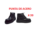 [BOTA-401] BOTA CUERO ARMOR/STRONG # 39 P/ACERO BOTIN-NEGRO
