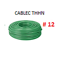 [CF-116] CABLE FLEXIBLE # 12 CABLEC ECON. THHN-FLEX VERDE - 100 MTS