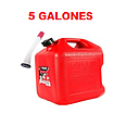 [ENVA-090] ENVASE ROJO PARA COMBUSTIBLE/GASOLINA 5 GL