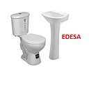 [KIT-190] KIT BLANCO INODORO ANDES/ PUSH BOTON + LAVABO SH/ PEDESTAL EDESA