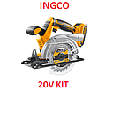 [SIERRACIRCULAR-001] SIERRA CIRCULAR 20V KIT-CARGADOR+BATERÍA INGCO (CSLI1401K)