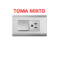 [TOMACO-601] TOMACO + INTERRUPTOR 125/250V PLATEADO AQUA MAVIJU
