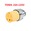 [TOME-010] TOMA SOBREPUESTO CONECTOR 15A-125V VERTICAL METAL
